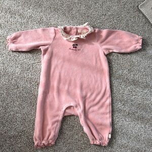 Konges Slojd Pink Baby Fleece Long Sleeve Romper